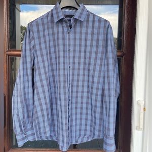 Quieti men’s plaid button down shirt.‎ Flip cuff. XL